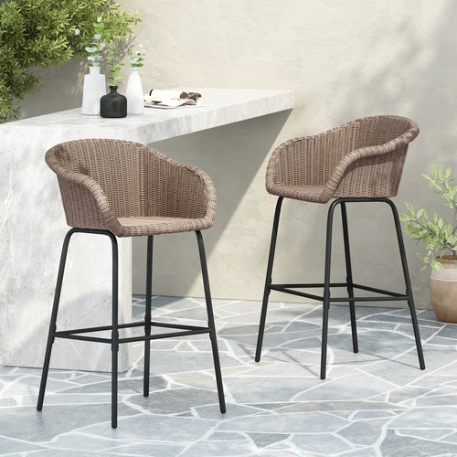 Metal wicker barstool set - wicker,