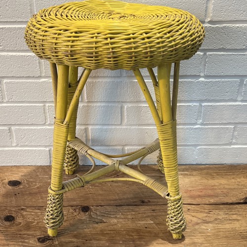 Vintage yellow rattan wicker - rattan,