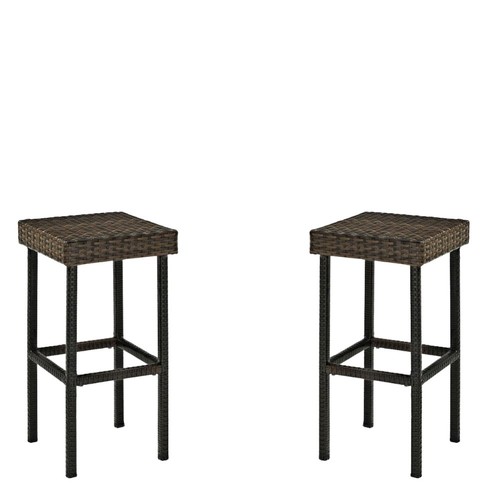 Brown wicker bar stools - set, of