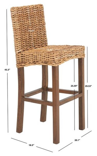 Safavieh tobie rattan - rattan, bar