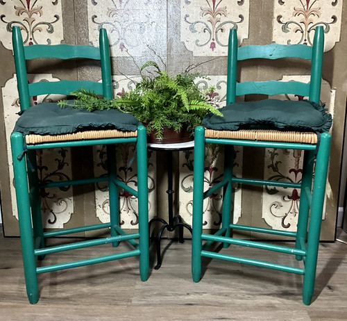 Wicker bar height stools set - height,