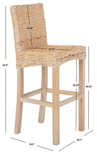 Safavieh tobie rattan - rattan, bar