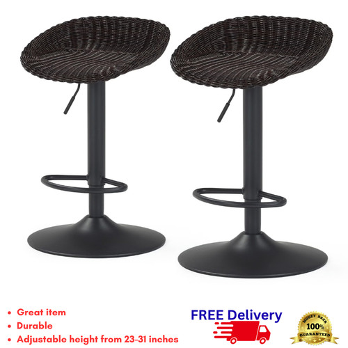 Outdoor woven wicker barstools - outdoor,