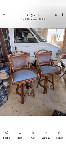 Pair vintage rattan bamboo - vintage,